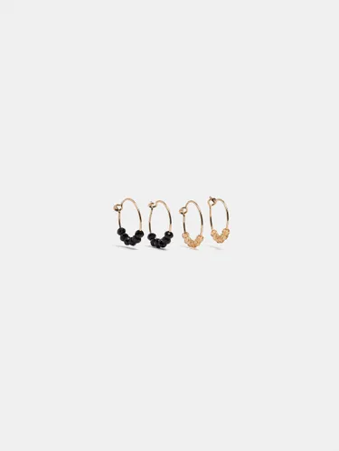 Set Of Hoop Earrings With Glass Beads 251357 — image 1