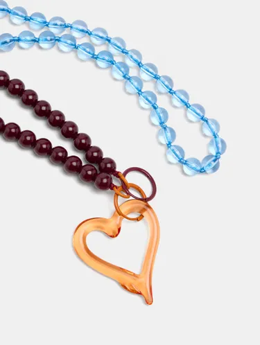 Set Of Beaded Necklaces With Heart Pendant 251683 — image 3