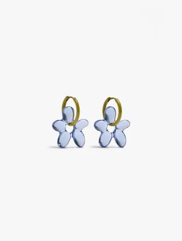 Hoop Earrings With Transparent Resin Flower 251721 — image 1