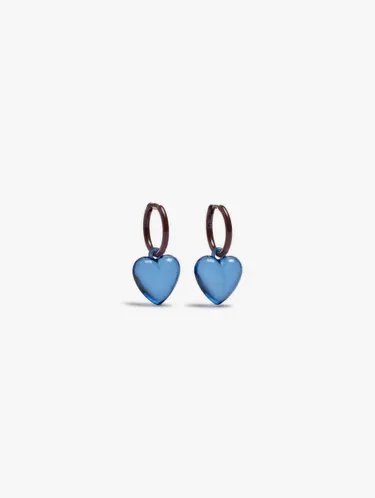 Hoop Earrings With Transparent Resin Heart 251730 — image 1