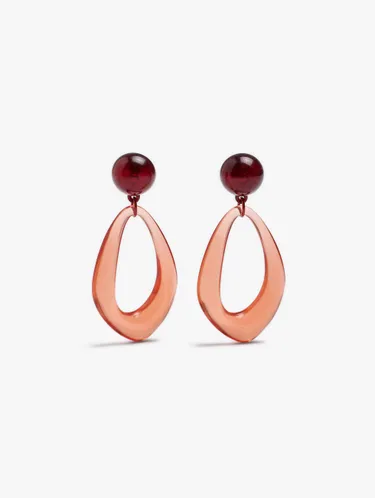 Elongated Transparent Resin Hoop Earrings 251731 — image 1