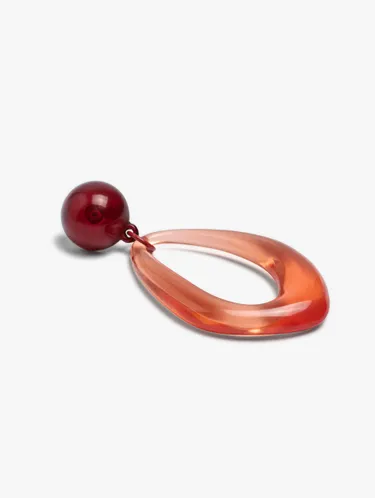 Elongated Transparent Resin Hoop Earrings 251731 — image 2