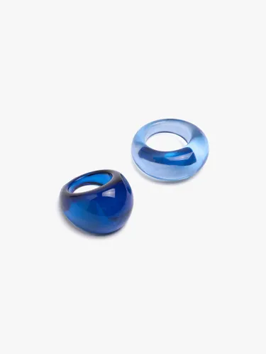 Set Of Rounded Transparent Resin Rings 251732 — image 2