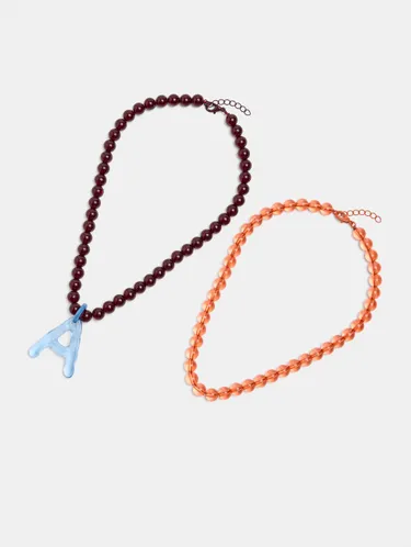 Set Of Beaded Necklaces With A Letter A Pendant 251734 — image 2