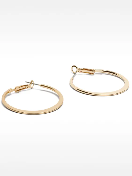 Set Of Golden Hoop Earrings 160126 — image 3