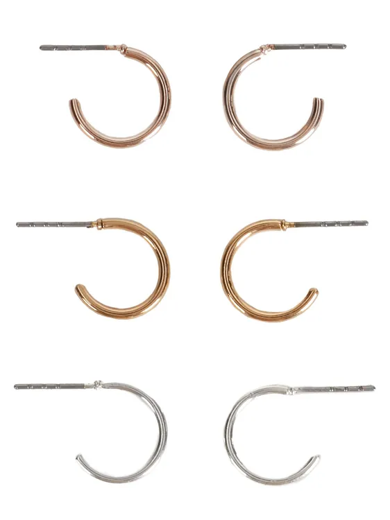 Set Of Basic Small Hoop Earrings 160159 — image 1