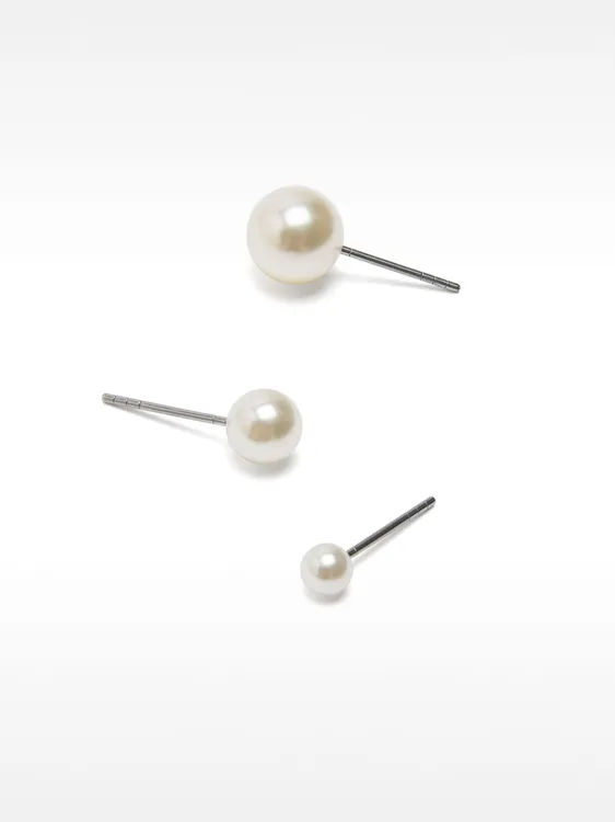 Set Of Faux Pearl Studs 160183 — image 3