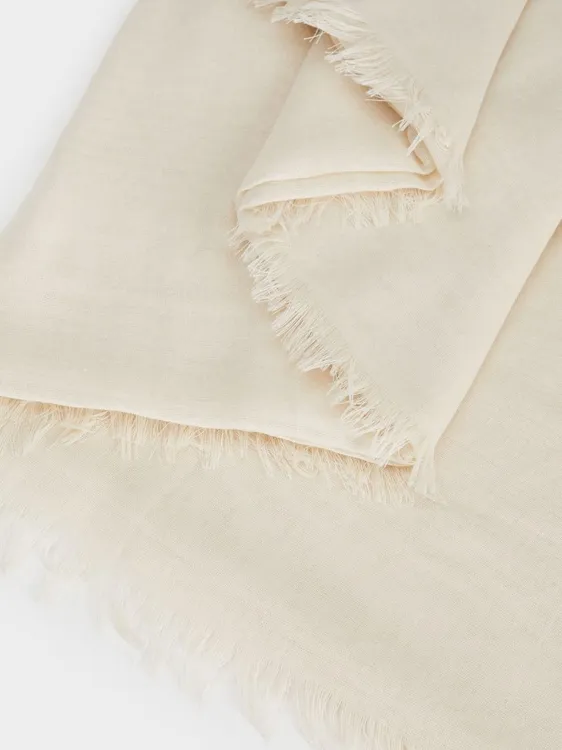 Plain Pashmina With Frayed Detailing 160330 — image 2