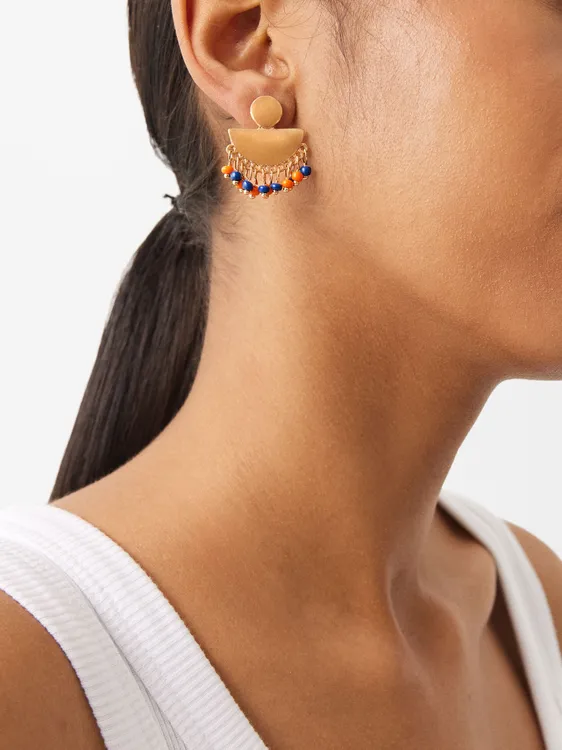 Fan Earrings With Beads 166660 — image 1