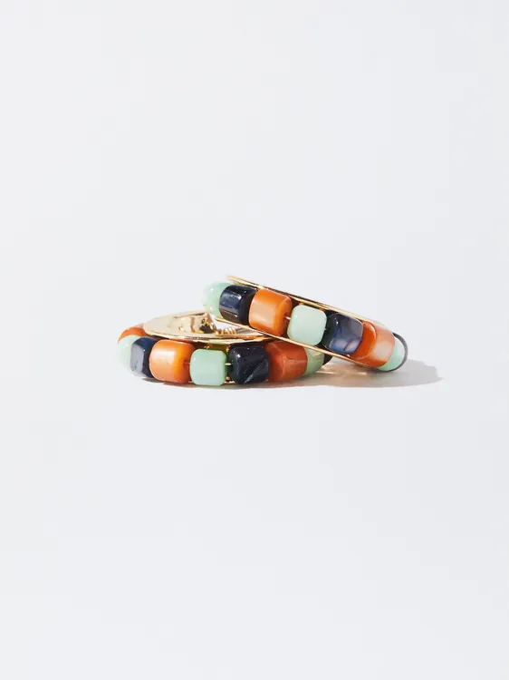 Hoop Earrings With Stone Beads 188665 — image 2
