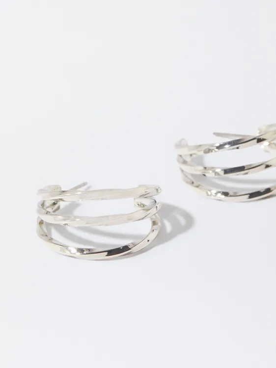 Silver Hoop Earrings 215578 — image 1