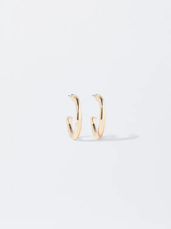 Golden Hoop Earrings 215954 — image 2