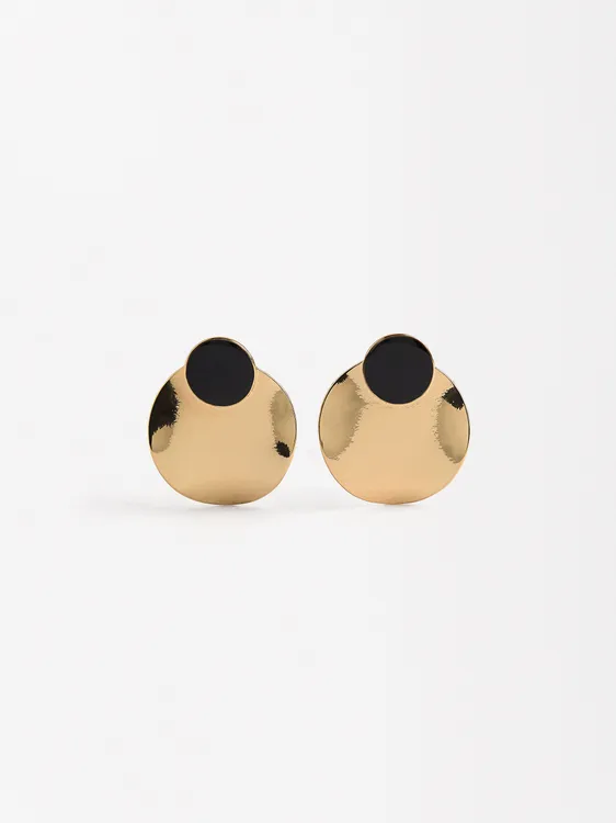 Gold Earrings With Enamel 216334 — image 2