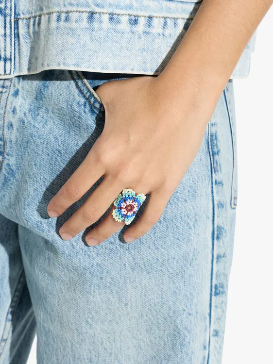 Ring With Flower Of Beads 222989 — image 2