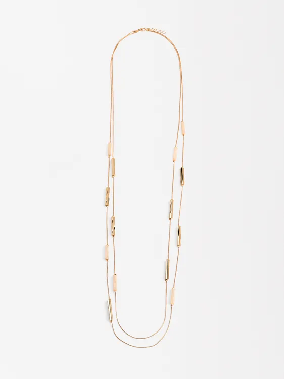 Long Double Necklace With Bars 228780 — image 2