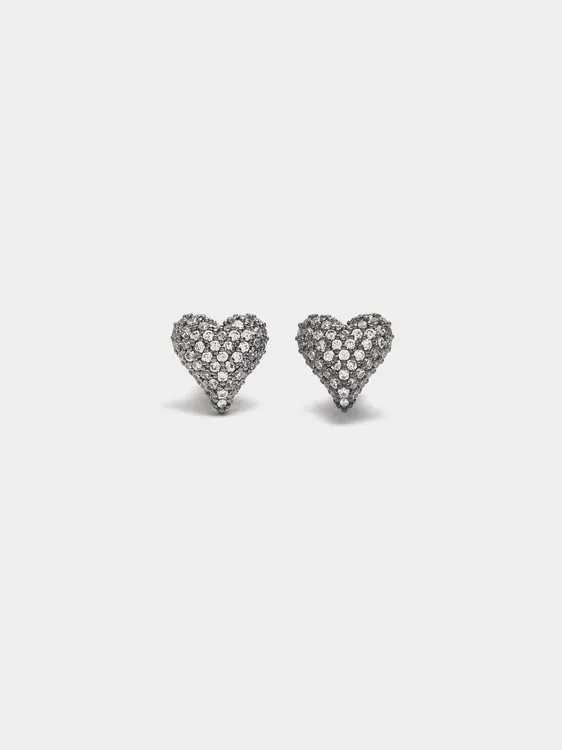 Heart Earrings With Zirconia 230217 — image 2