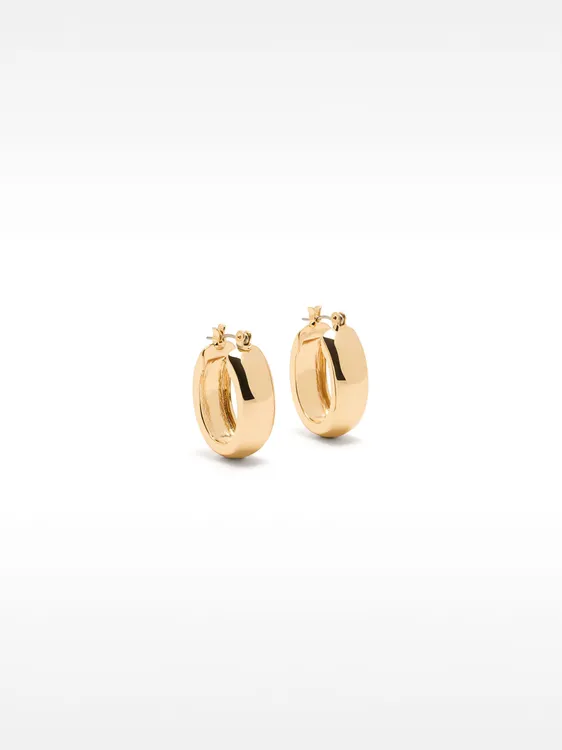 Long Smooth Hoop Earrings 232144 — image 2