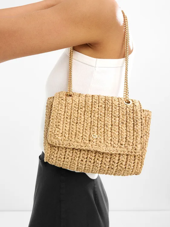 Straw-Effect Shoulder Bag 232150 — image 1