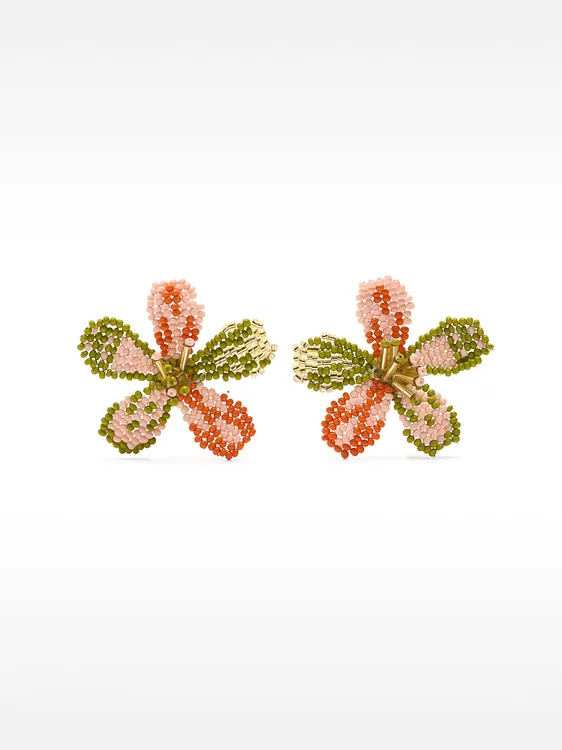Flower Earrings With Beads 232904 — image 2