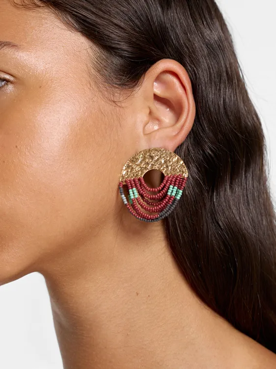Round Earrings With Beads 232907 — image 3