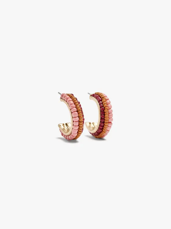 Open Hoop Earrings With Beads 233003 — image 1