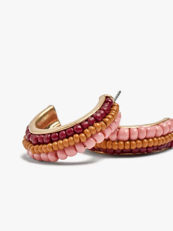 Open Hoop Earrings With Beads 233003 — image 2