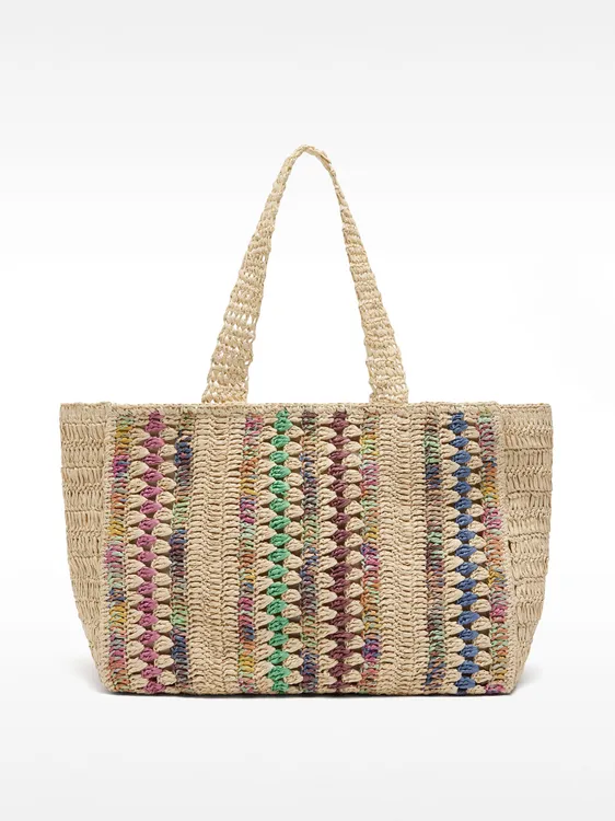Multicolor Shopper Bag With Straw Effect 233206 — image 1