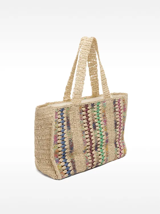 Multicolor Shopper Bag With Straw Effect 233206 — image 2