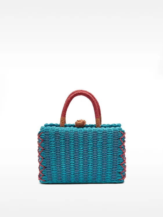 Straw-Effect Rectangular Tote Bag 234181 — image 3
