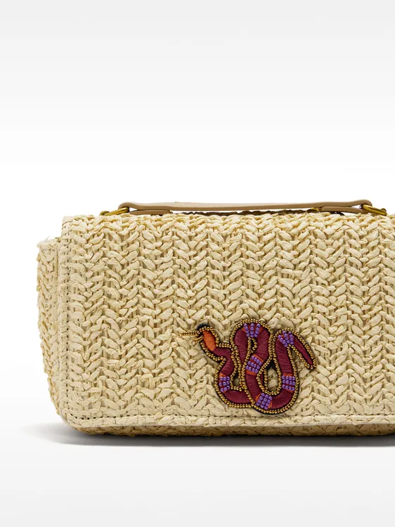 Shoulder Bag With Straw Effect 234353 — image 1