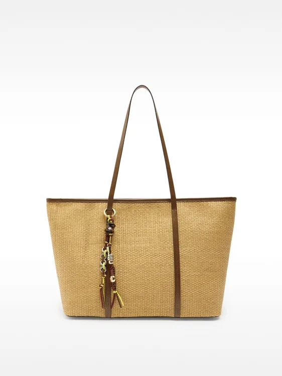 Shopper Bag With Straw Effect With Pendant 234789 — image 1
