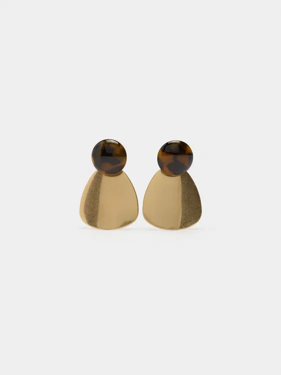 Oval Earrings With Tortoise Effect 239778 — image 2