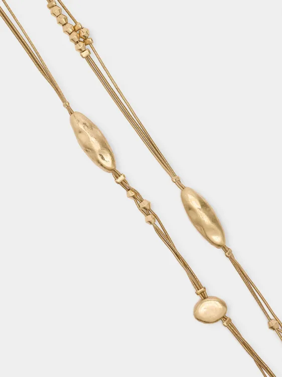 Multiple Effect Metallic Beads Necklace 242402 — image 2