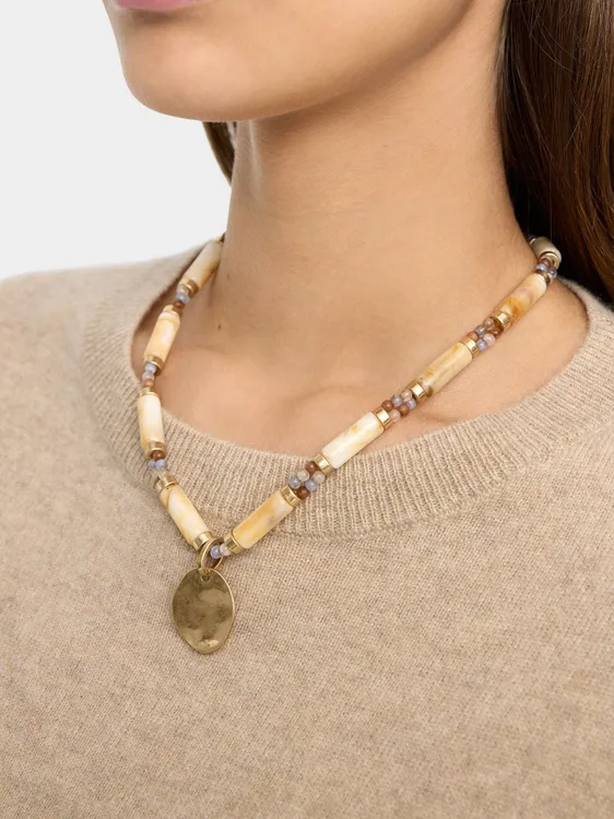 Short Segmented Necklace With Stone Effect 242487 — image 1