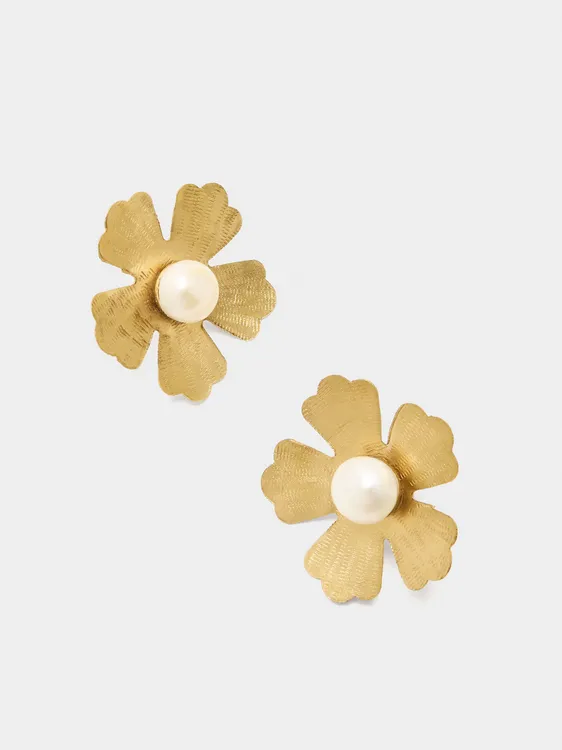 Flower Earrings With Freshwater Pearls 242734 — image 1
