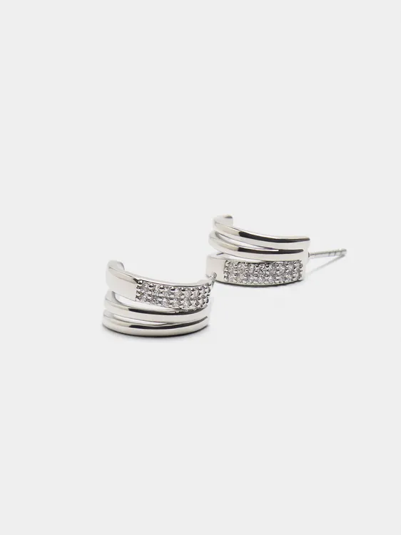 Open Hoop Earrings With Zirconia 242790 — image 1