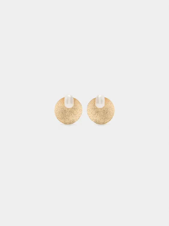Round Earrings With Freshwater Pearls 242820 — image 2