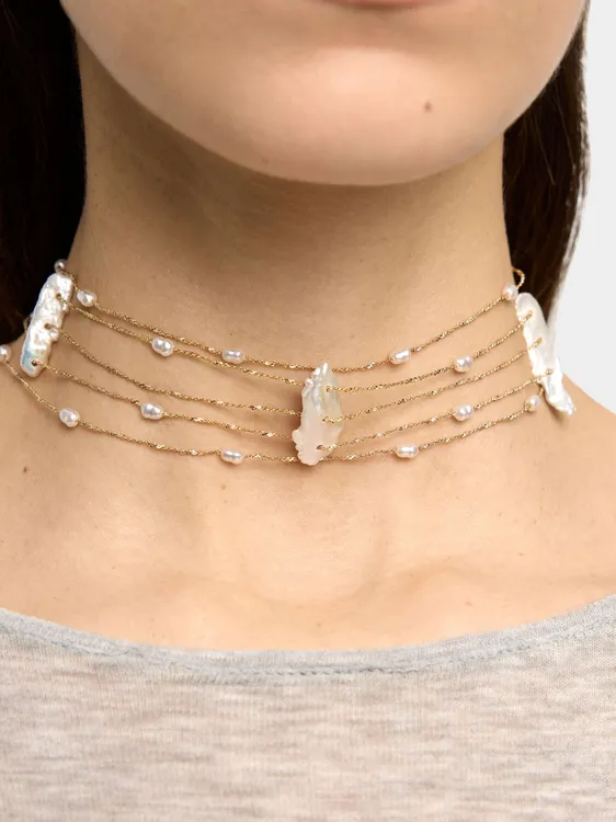 Short Multi-Collar With Freshwater Pearls 242836 — image 1