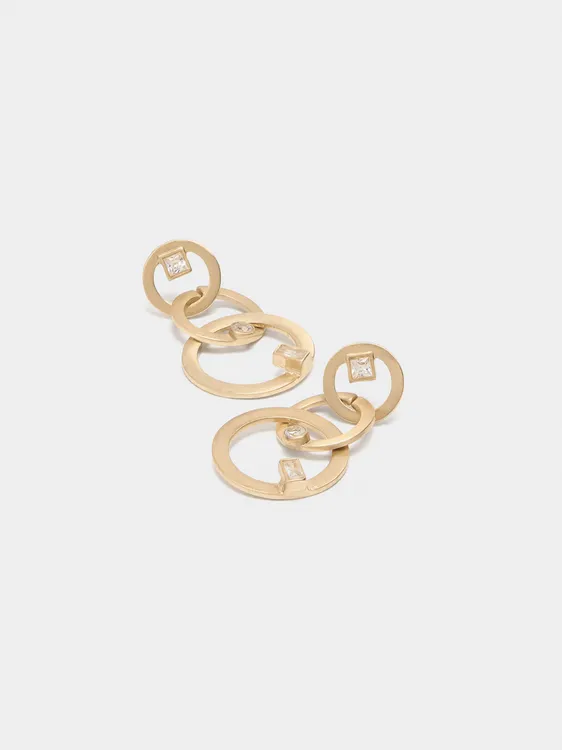 Long Hoop Earrings With Zircons 242840 — image 1