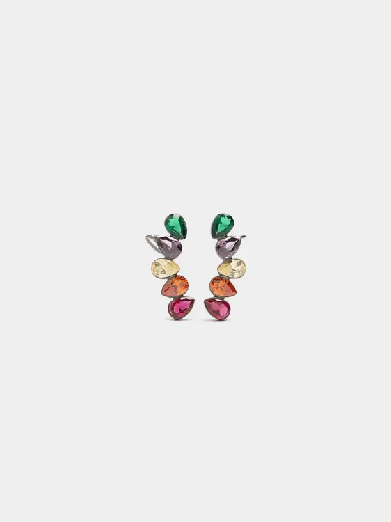 Multicolor Zirconia Ear Jacket Earrings 242843 — image 1