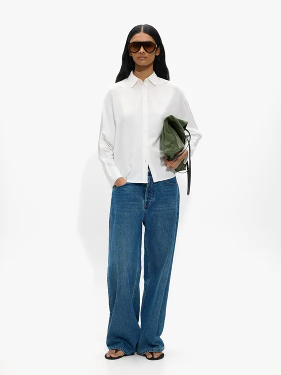 Shirt With Long Sleeves In A Fluid Fabric 243844 — image 1