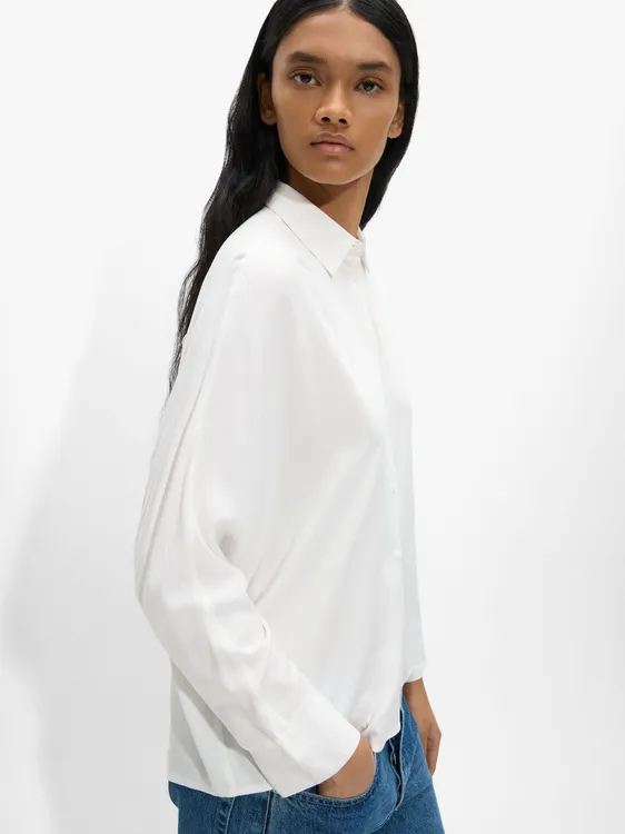 Shirt With Long Sleeves In A Fluid Fabric 243844 — image 2