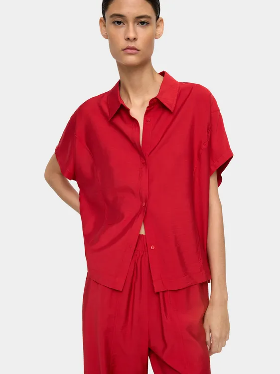 Short-Sleeved Shirt With Crinkled Effect 244008 — image 1