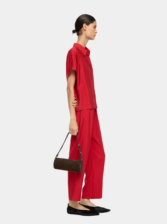 Trousers With Elastic Waist And Crinkled Effect 244076 — image 3