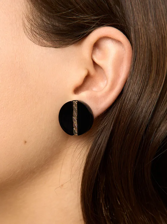 Round Earrings With Resin 244198 — image 1