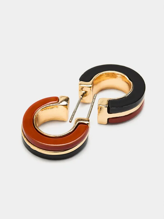 Bicolor Resin Hoop Earrings 244259 — image 1