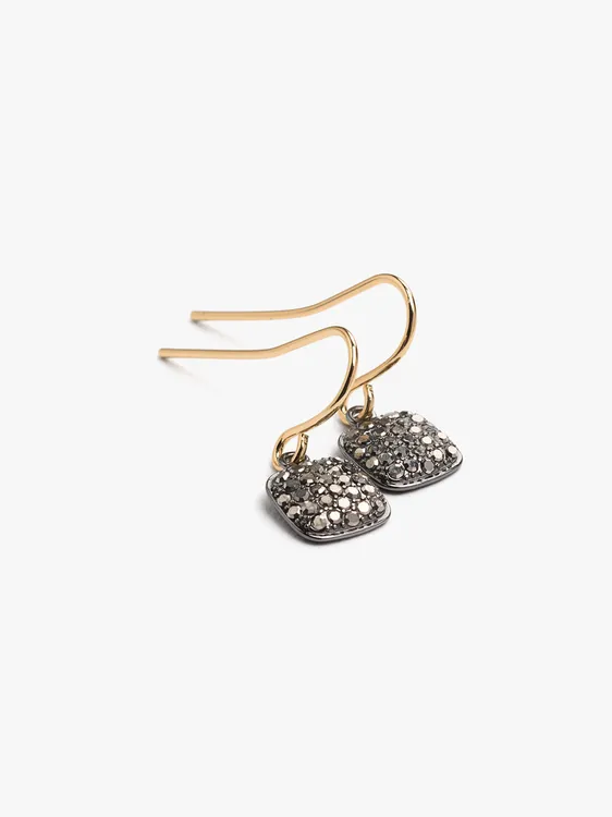 Short Square Earrings With Crystals 244467 — image 3