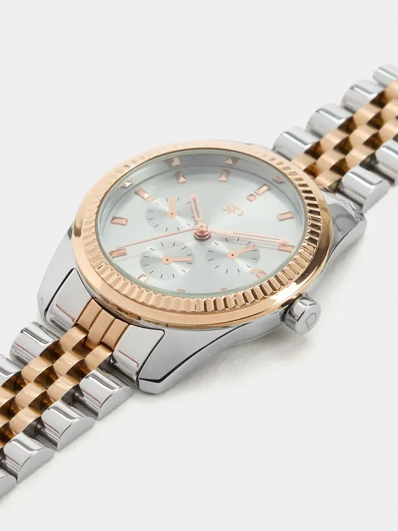 Round Bicolor Watch With Steel Bracelet 244510 — image 2