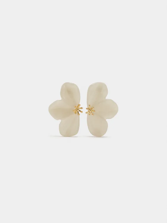 Half-Flower Earrings With Resin 244642 — image 1