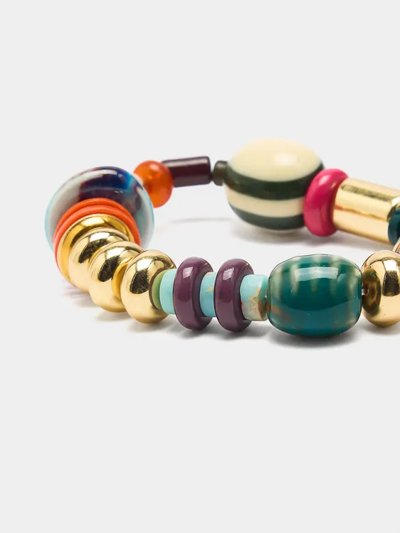 Elastic Bracelet With Stone And Ceramic Beads 244876 — image 1